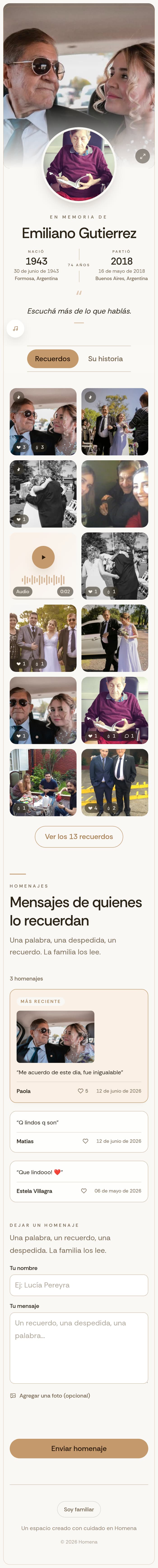 Memorial de Emiliano Gutiérrez en Homena: portada, fechas, música, galería y homenajes